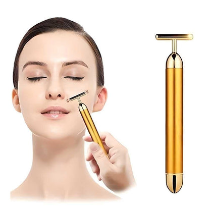 24K Gold Energy Beauty Bar - Electric Facial Massage Roller